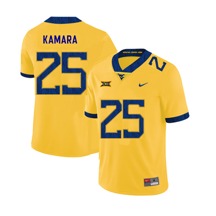 2019 Men #25 Osman Kamara West Virginia Mountaineers College Football Jerseys Sale-Yellow